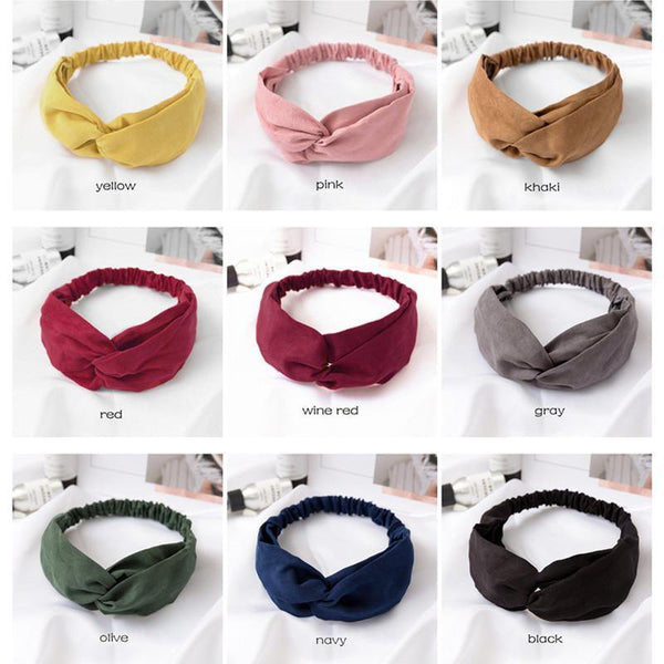 Women Girls Hair Fashion Knot Headband Turban Headwrap Braid Hairband Twist Suede Elastic Head Band Bandage Hair Accessories