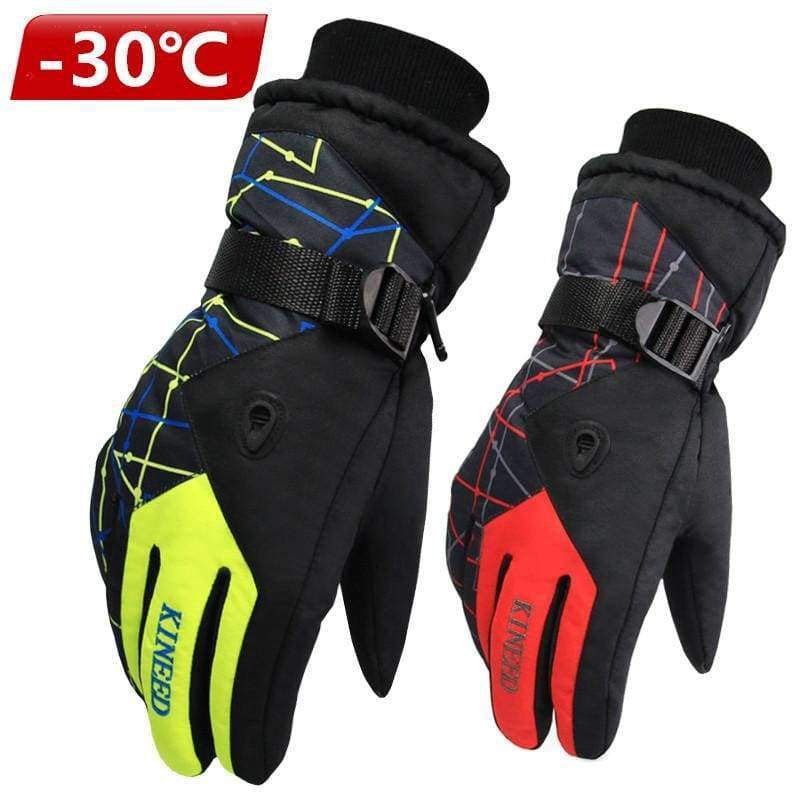 Planet Gates women gray / Free Size Resistant riding Ski Gloves  Mountain Skiing Snowmobile Waterproof Snow Motorcycle Gloves Windproof Guanti moto