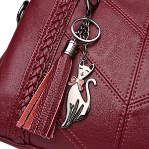 Planet Gates Women Handbag Genuine Leather Tote Bags Tassel Luxury Women Shoulder Bags Ladies Leather Handbags Women Fashion Bags 2018