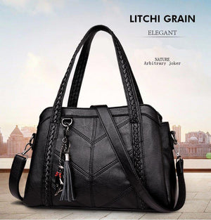 Planet Gates Women Handbag Genuine Leather Tote Bags Tassel Luxury Women Shoulder Bags Ladies Leather Handbags Women Fashion Bags 2018