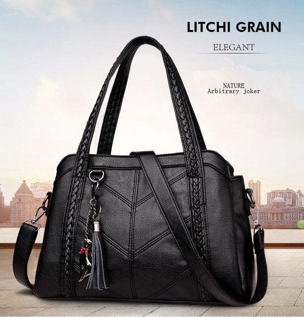 Planet Gates Women Handbag Genuine Leather Tote Bags Tassel Luxury Women Shoulder Bags Ladies Leather Handbags Women Fashion Bags 2018