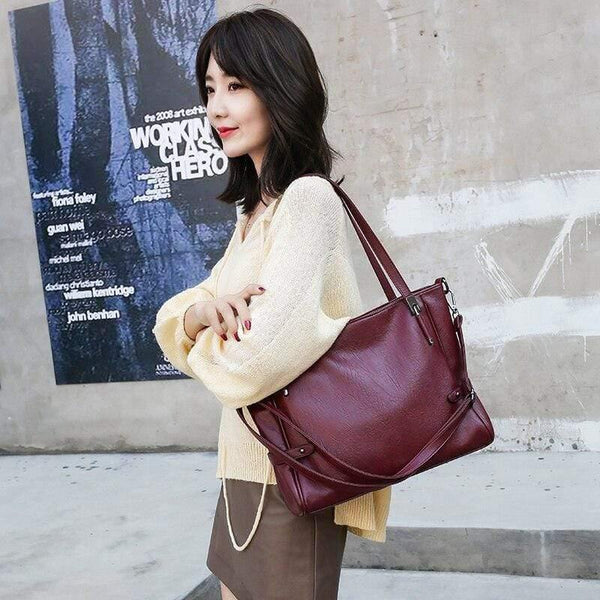 Women Handbags Leather Women Shoulder Bags 2 sets Famous Brand Designer Women Messenger Bag