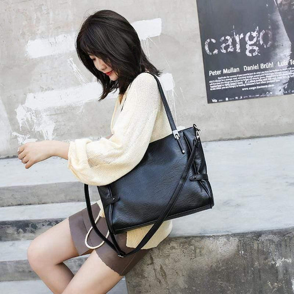 Women Handbags Leather Women Shoulder Bags 2 sets Famous Brand Designer Women Messenger Bag