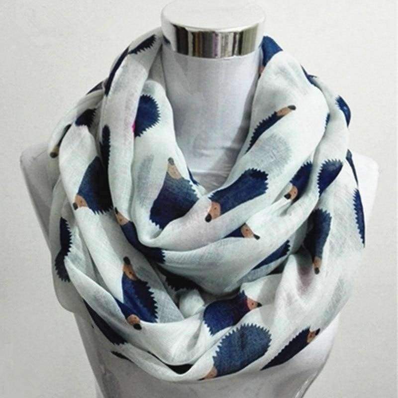 Women Ladies Fashion Viscose Cotton Hedgehog Print Infinity Scarf Fashion Animal Scarves Shawl Wrap Hot Sale Neckerchief