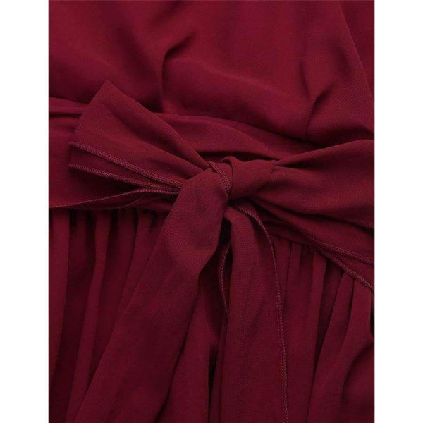 Planet Gates Women Ladies Sleeveless Halter Chiffon Bridesmaid Dresses Full Length Prom Gown Pleated A-Line Long Wedding Party Dress