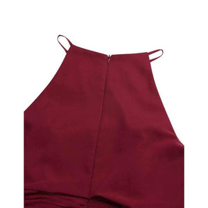 Planet Gates Women Ladies Sleeveless Halter Chiffon Bridesmaid Dresses Full Length Prom Gown Pleated A-Line Long Wedding Party Dress