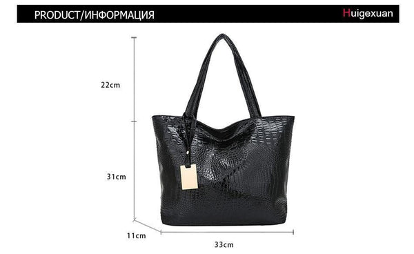 Planet Gates Women Large Capacity Handbags Soft PU Leather Crocodile Bag Ladies Casual Shopping Tote Bags Shoulder Bags Sac Main Silver Gold