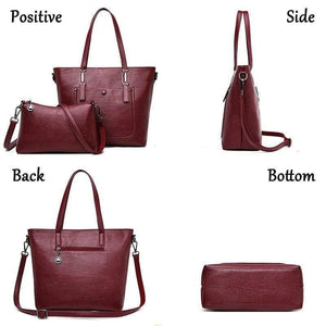 Women Leather Handbags 2 Set Women Messenger Bags Designer Crossbody Bag Women Bolsa