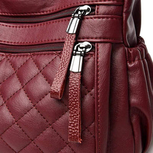 Women Leather Messenger Bag Luxury Lattice Handbags Designer High Quality Female Vintage