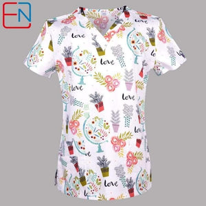Planet Gates Women Medical Scrub Tops Medical With V Neck 100% Cotton Medical Uniforms Surgical Scrubs Top Designs In Hennar