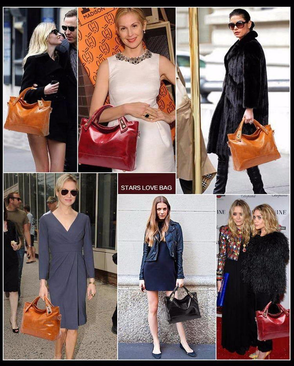 Planet Gates Women Oil Wax Leather Designer Handbags High Quality Shoulder Bags Ladies Handbags Fashion brand PU leather women bags WLHB1398