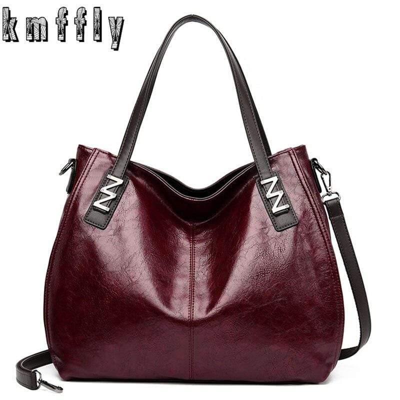 Women Oil Wax Leather Designer Handbags High Quality Shoulder Bags Ladies PU Leather Women Bags