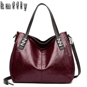 Women Oil Wax Leather Designer Handbags High Quality Shoulder Bags Ladies PU Leather Women Bags