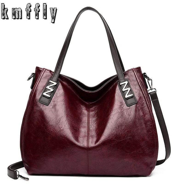 Women Oil Wax Leather Designer Handbags High Quality Shoulder Bags Ladies PU Leather Women Bags