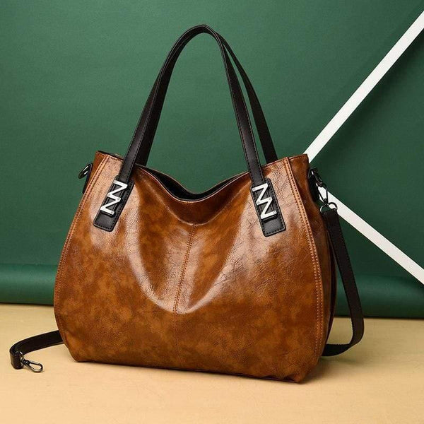 Women Oil Wax Leather Designer Handbags High Quality Shoulder Bags Ladies PU Leather Women Bags