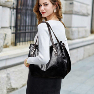 Women Oil Wax Leather Designer Handbags High Quality Shoulder Bags Ladies PU Leather Women Bags