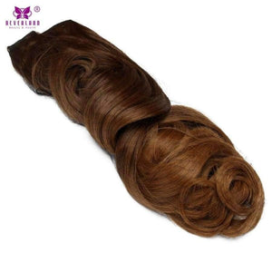 Planet Gates Women One Piece 5Clips 60cm Wavy Hair Clip in Hair Extensions Synthetic 3/4 Full Head Ombre Color Brown Hairpiece Wig