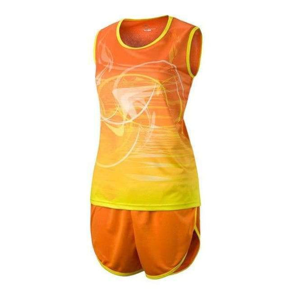 Planet Gates women orange set / L Women  Soccer Jerseys Set Marathon Vest+Shorts Racing clothing Track and field Clothing Jogging Running Sets kit Uniform