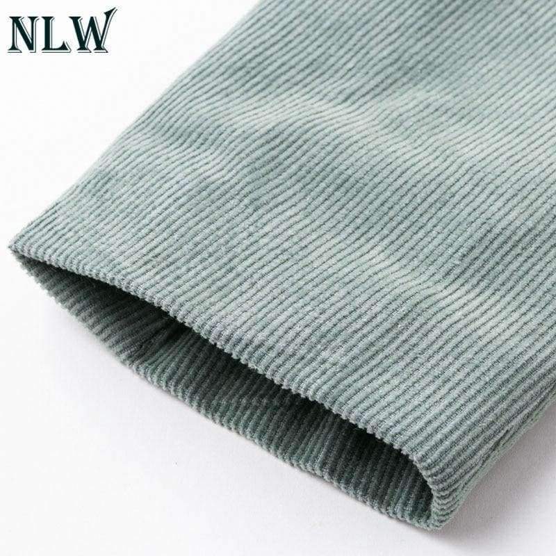 Planet Gates Bottom / S Women Pant Suit Corduroy Business Blazer Coat Set Casual Suits Vintage Double Breasted Zipper 2 Pieces Blazer Pant Set