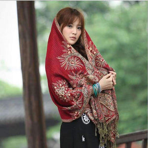 Planet Gates Women Polyester Pashmina Elegant Fashion Print Floral Paisley Shawl Wrap Scarf 2018 New Style Free Shipping