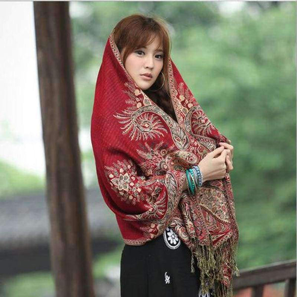 Planet Gates Women Polyester Pashmina Elegant Fashion Print Floral Paisley Shawl Wrap Scarf 2018 New Style Free Shipping
