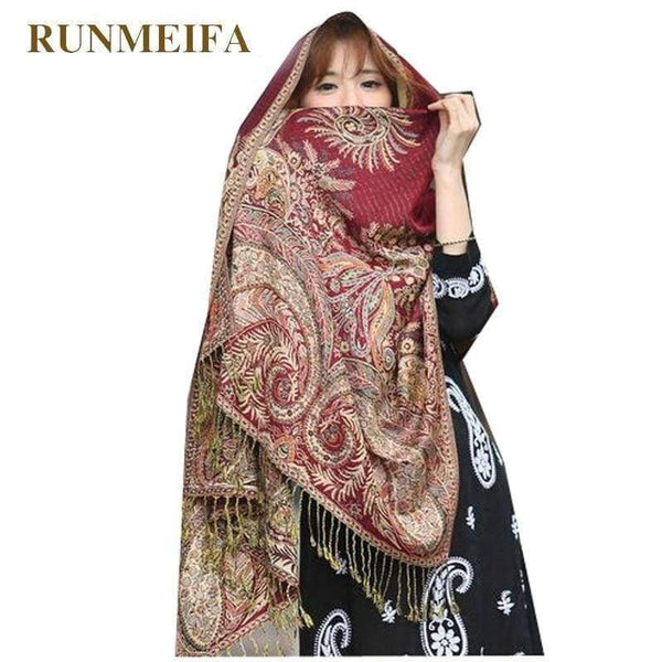 Planet Gates Women Polyester Pashmina Elegant Fashion Print Floral Paisley Shawl Wrap Scarf 2018 New Style Free Shipping