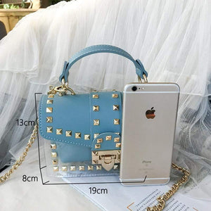 Women Pu Leather Small Handbags Famous Brand Rivet Bag Shoulder Bag For Lady High Quality