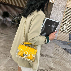 Women Pu Leather Small Handbags Famous Brand Rivet Bag Shoulder Bag For Lady High Quality