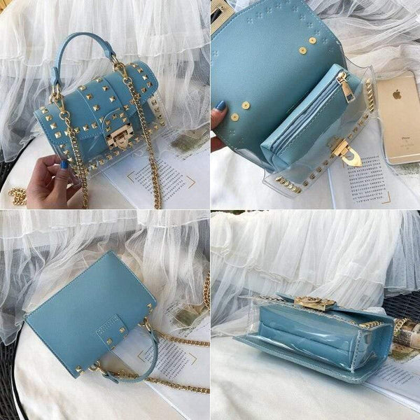 Women Pu Leather Small Handbags Famous Brand Rivet Bag Shoulder Bag For Lady High Quality