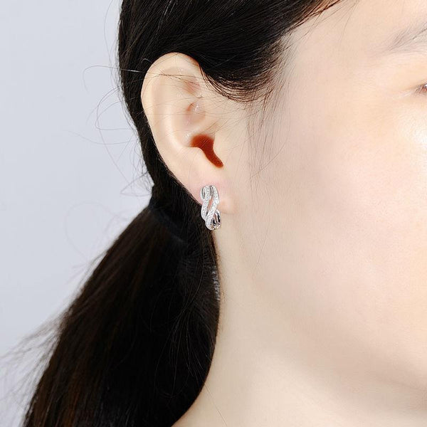 Planet Gates Women Pure 925 Sterling Silver Stud Earrings Silver White CZ серьги женские brincos Fashion Jewelry