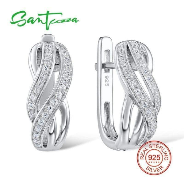 Planet Gates Women Pure 925 Sterling Silver Stud Earrings Silver White CZ серьги женские brincos Fashion Jewelry