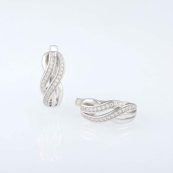 Planet Gates Women Pure 925 Sterling Silver Stud Earrings Silver White CZ серьги женские brincos Fashion Jewelry