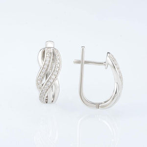 Planet Gates Women Pure 925 Sterling Silver Stud Earrings Silver White CZ серьги женские brincos Fashion Jewelry