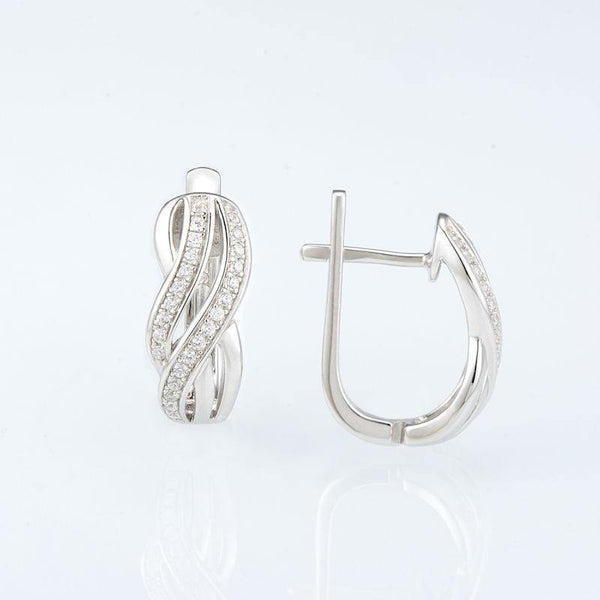 Planet Gates Women Pure 925 Sterling Silver Stud Earrings Silver White CZ серьги женские brincos Fashion Jewelry