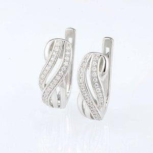 Planet Gates Women Pure 925 Sterling Silver Stud Earrings Silver White CZ серьги женские brincos Fashion Jewelry