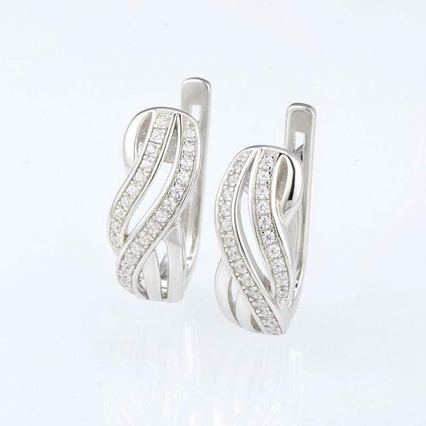 Planet Gates Women Pure 925 Sterling Silver Stud Earrings Silver White CZ серьги женские brincos Fashion Jewelry
