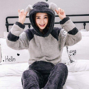 Planet Gates Women Pyjama / XL Men's Thicken Warm Pajama Sets Couples Winter Soft Flannel Pajama Cars Printing Long Sleep Lounge