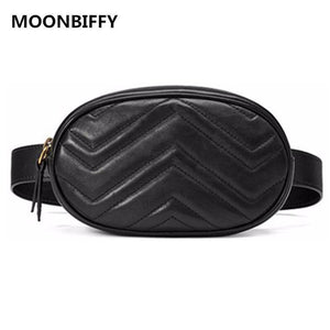 Planet Gates Women rivets Waist Fanny Pack bags luxury brand fashion velvet leather chest belt handbag red black  high quality