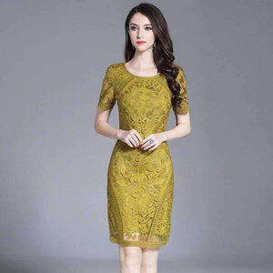 Planet Gates Women's Dress Spring Summer 2018 Party Events Dresses Female Allover Exquisite Embroidery Bodycon Sheath Dress Tight