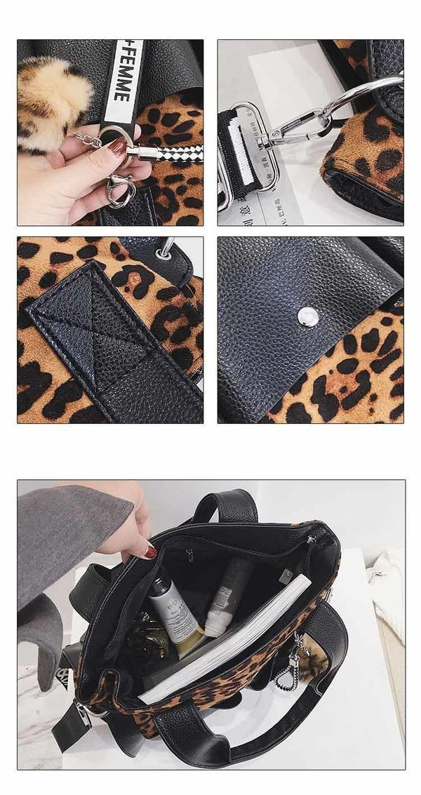 Planet Gates Women's Handbags Famous Fashion Brand Leopard Print Shoulder Bags Ladies Totes Simple Tassel Women Messenger Bag Female