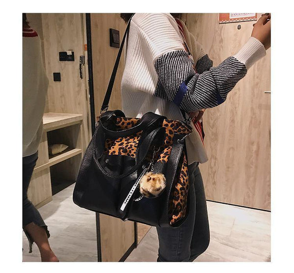 Planet Gates Women's Handbags Famous Fashion Brand Leopard Print Shoulder Bags Ladies Totes Simple Tassel Women Messenger Bag Female