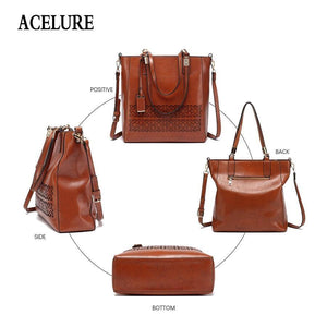 Planet Gates Women's Shoulder Bag Female PU Leather Handbag Women Bags Designer High Quality Hollow Out Large Capacity Tote Bag