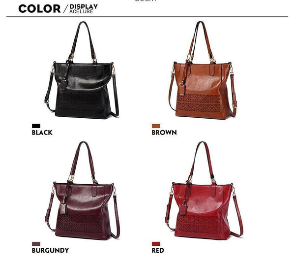 Planet Gates Women's Shoulder Bag Female PU Leather Handbag Women Bags Designer High Quality Hollow Out Large Capacity Tote Bag