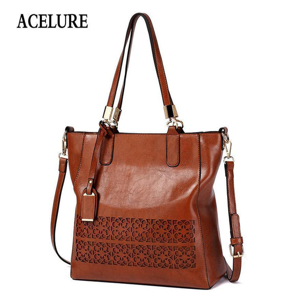 Planet Gates Women's Shoulder Bag Female PU Leather Handbag Women Bags Designer High Quality Hollow Out Large Capacity Tote Bag