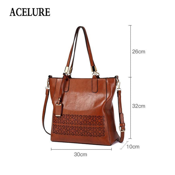 Planet Gates Women's Shoulder Bag Female PU Leather Handbag Women Bags Designer High Quality Hollow Out Large Capacity Tote Bag