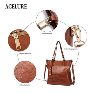 Planet Gates Women's Shoulder Bag Female PU Leather Handbag Women Bags Designer High Quality Hollow Out Large Capacity Tote Bag