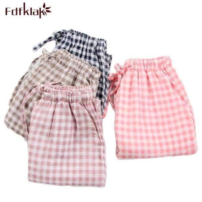 Planet Gates Women's Sleep Bottoms Pajamas Pants Ladies Underwear Trousers Polka Dot Women Lounge Pants Loose Cotton Home Pant E1172