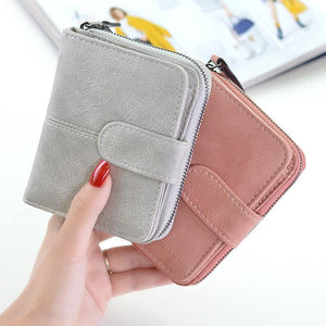 Planet Gates Women's Small Wallet For Credit Card Female Coin Purse Leather Wallet Fashion Short Clutch Lady Solid Mini Purse Women Wallets