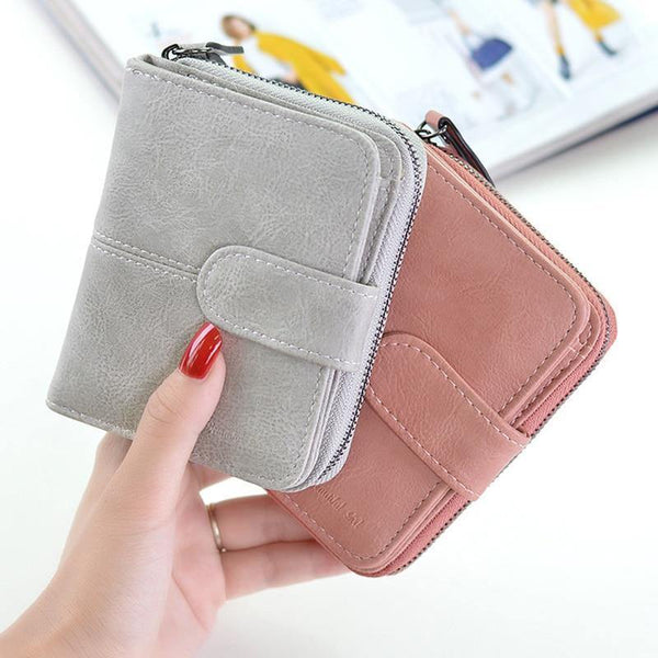 Planet Gates Women's Small Wallet For Credit Card Female Coin Purse Leather Wallet Fashion Short Clutch Lady Solid Mini Purse Women Wallets
