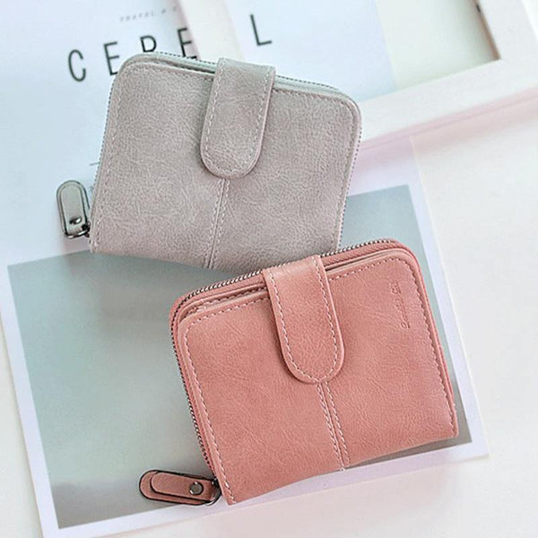 Planet Gates Women's Small Wallet For Credit Card Female Coin Purse Leather Wallet Fashion Short Clutch Lady Solid Mini Purse Women Wallets